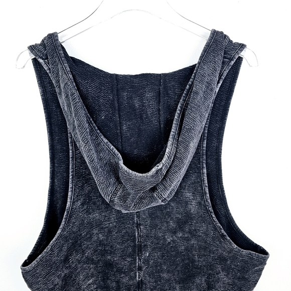 Mona B Black Sleeveless Hooded Romper Shorts - Picture 8 of 8